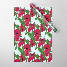 Red Poppies Pattern Wrapping Paper