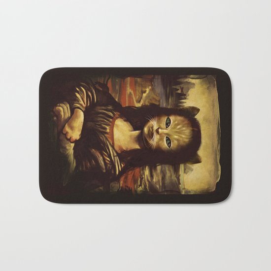 The Secret Revealed (Meowna Lisa) Bath Mat