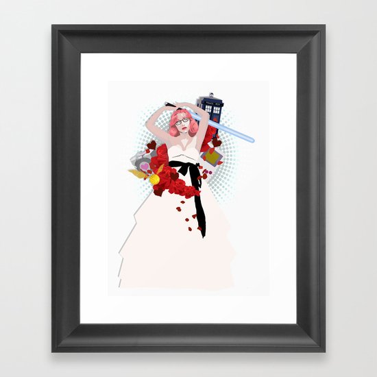 When Geeks Wed Framed Art Print