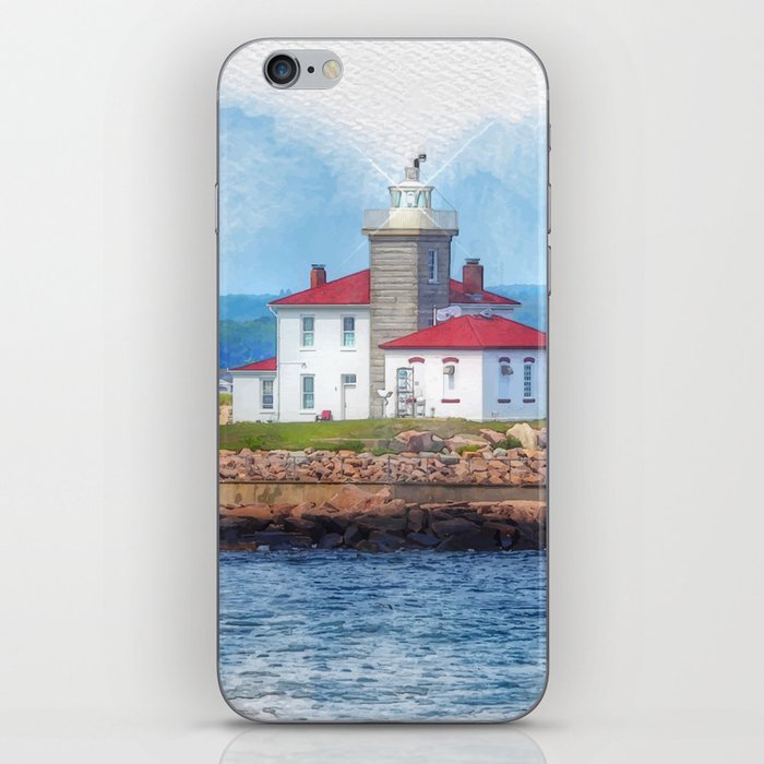 Watch Hill Lighthouse of Westerly Rhode Island Digital Art iPhone Skin