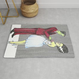 Monster Prom Rug | Popart, Brideoffrankenstein, Scary, Spooky, Romance, Other, Surrealism, Dance, Halloween, Drawing 