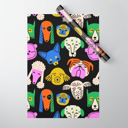 Funny colorful dog cartoon pattern Wrapping Paper