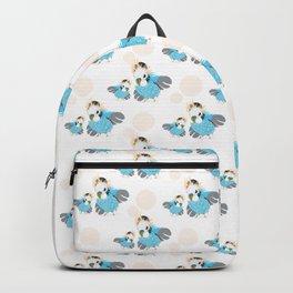 Parrot blue pattern_waving hello Backpack