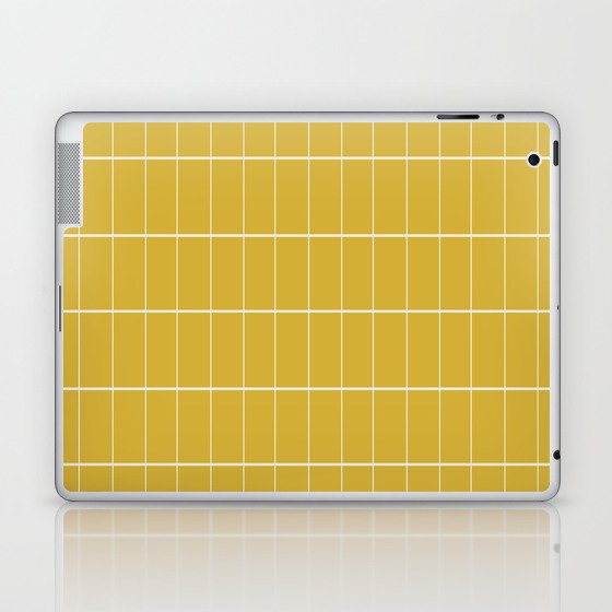 Scandinavian checker pattern yellow Laptop & iPad Skin