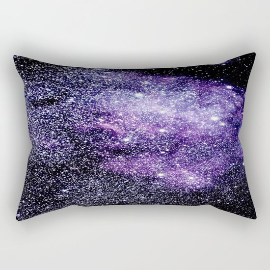Galaxy Stars Violet Blue Rectangular Pillow