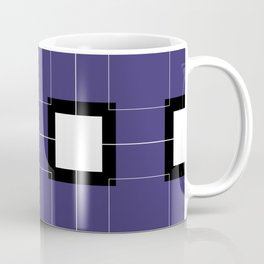 White Hairline Squares in Deep Purple Coffee Mug