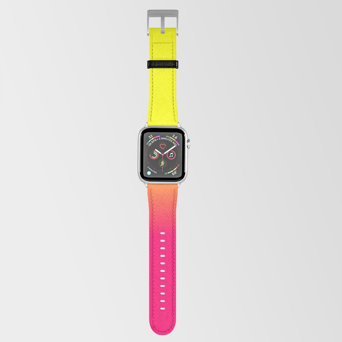 Neon Pink and Neon Yellow Ombré Shade Color Fade Apple Watch Band