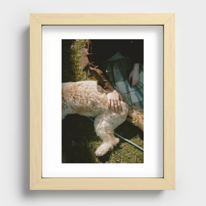 Girl and her Dog Recessed Framed Print