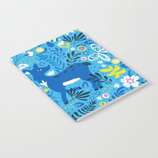 Deer and Butterflies (Sky Blue) Notebook