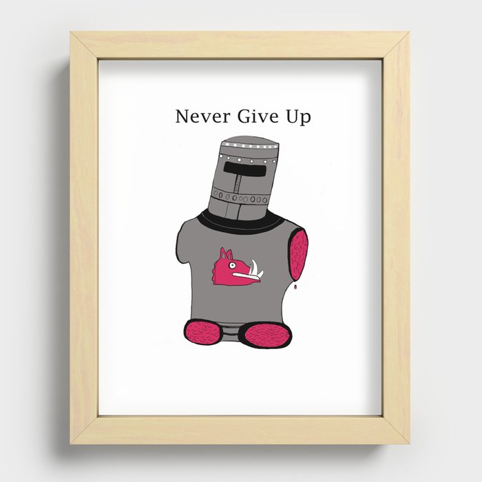Black Knight Never Gives Up Recessed Framed Print
