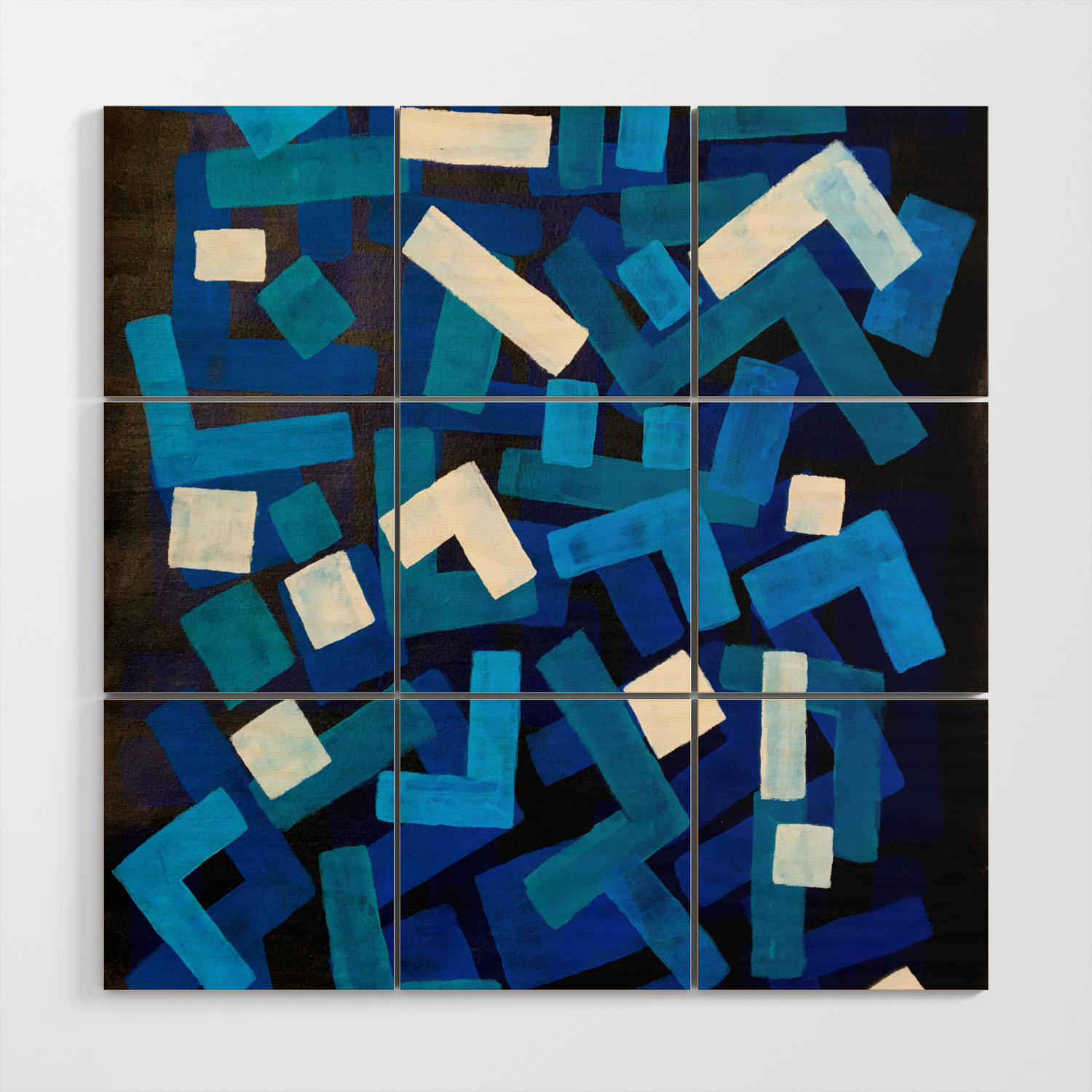 Original Abstract Acrylic Painting By Ejaaz Haniff Blue Jazz