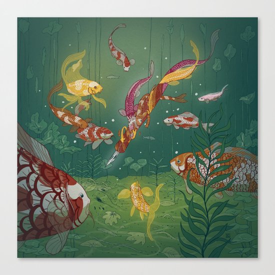 Ukiyo-e tale: The magic pen Canvas Print