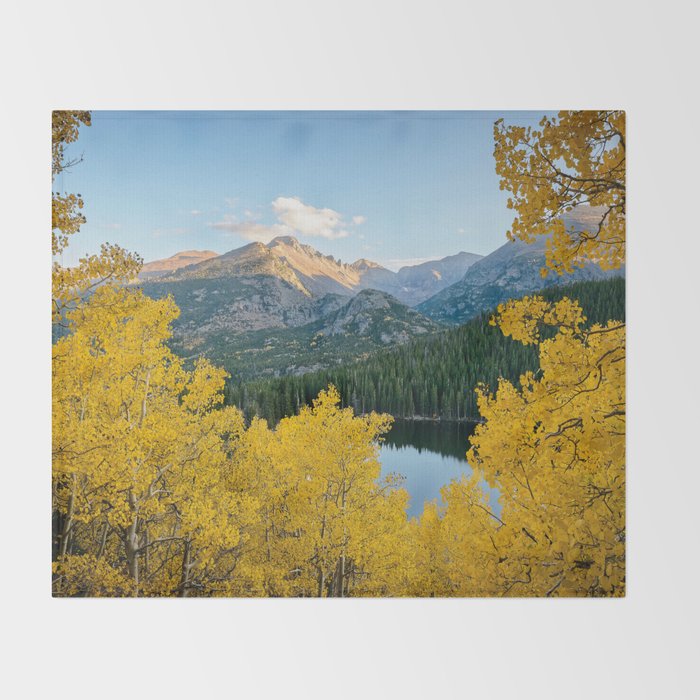 Bear Lake Colorado Autumn Rocky Mountain National Park Fall Landscape Photography Throw Blanket By Landscapephotoart