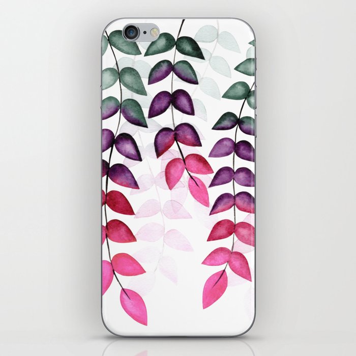 Pink Leaves iPhone Skin