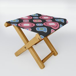 Seamless abstract pattern with the image of oval geometric shapes Folding Stool