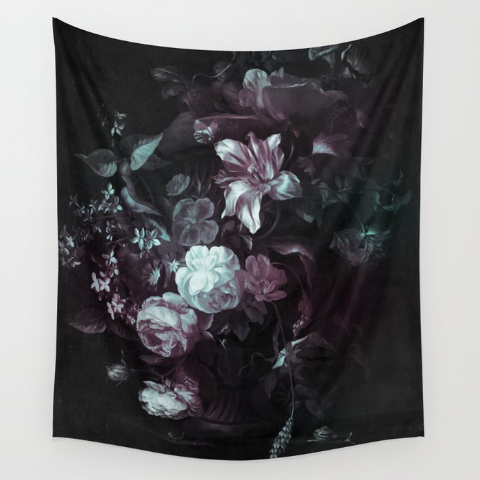 Flowers in a Vase - violet Wall Tapestry