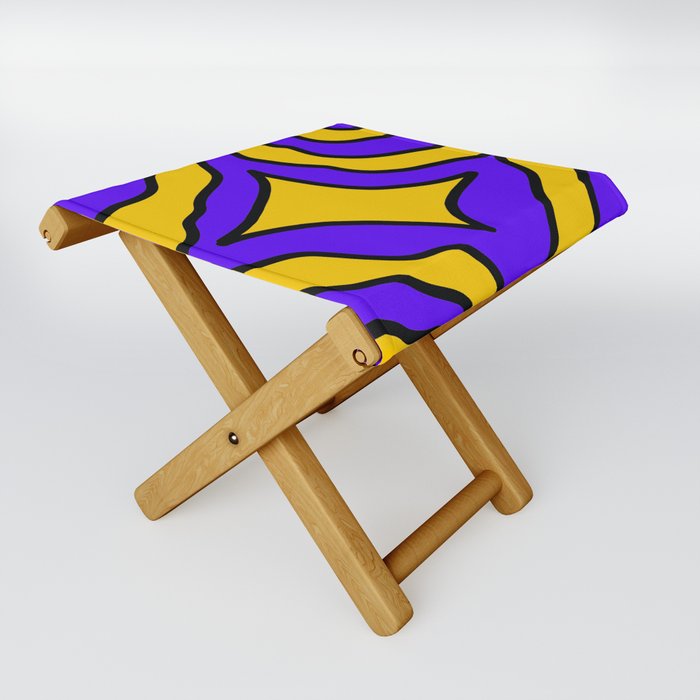 Purple and Yellow Abstract Design🟣🟡  Folding Stool