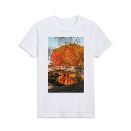 Autumn Fall in Central Park Bow Bridge in New York City Kids T Shirt