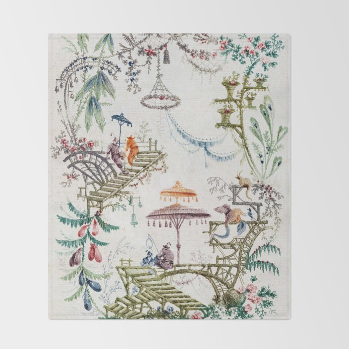enchanted forest chinoiserie throw