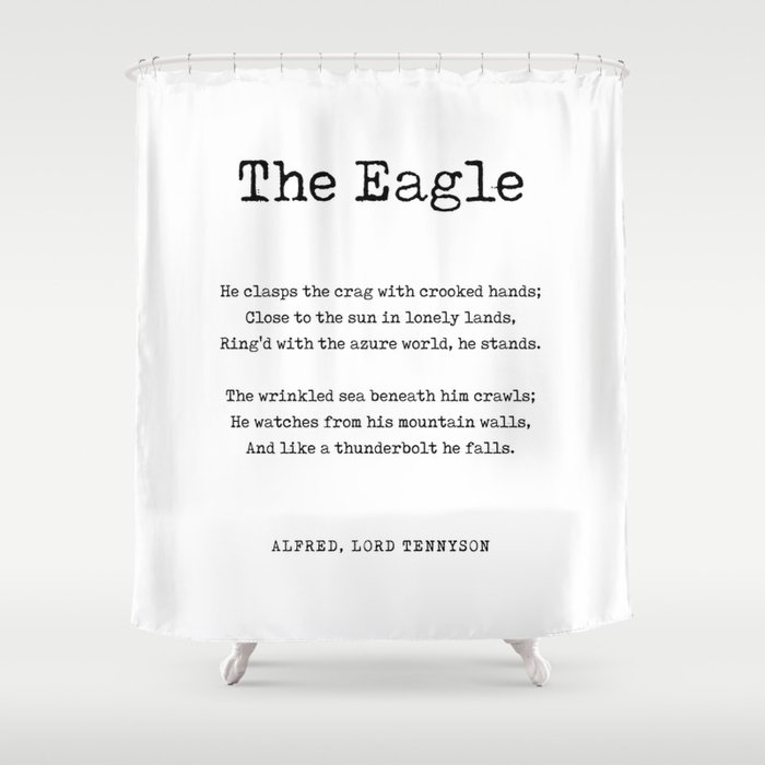 The Eagle - Alfred, Lord Tennyson Poem - Literature - Typewriter Print 1 Shower Curtain