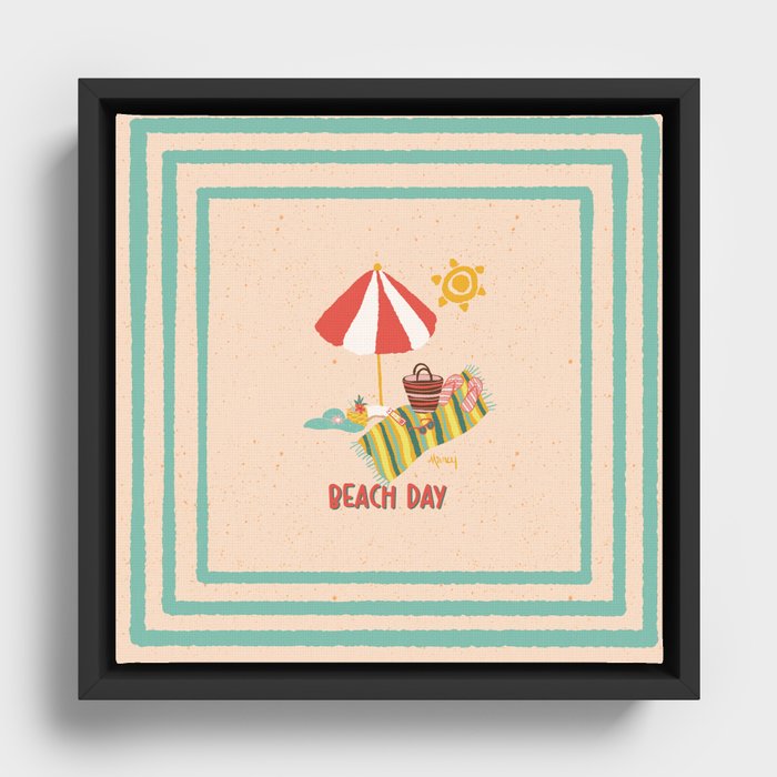 Beach Day Framed Canvas