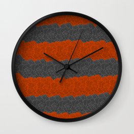 Gray & Orange Flower Collage Wall Clock