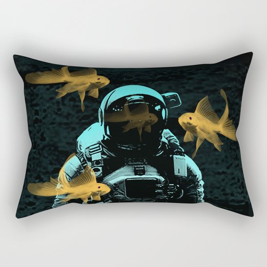 astronauts and goldfish Rectangular Pillow