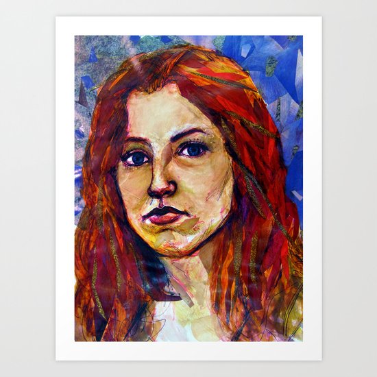 Self Portrait, magazine collage Art Print