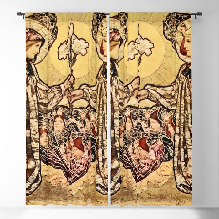 “The Annunciation” in Mother of Pearl by Frederick Marriott Blackout Curtain