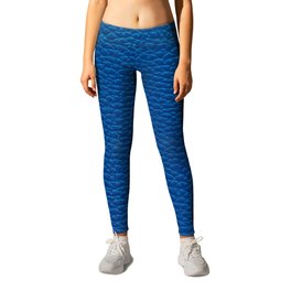 blue leather texture background Leggings