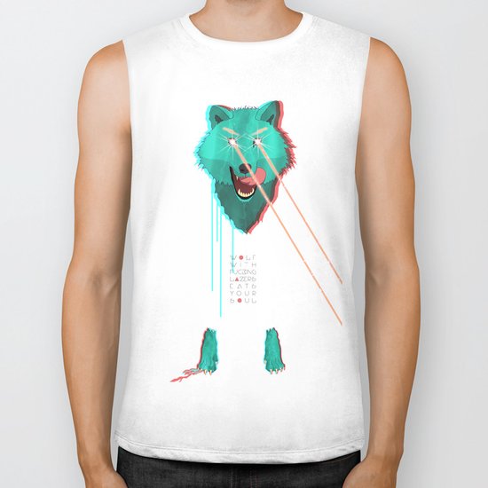 Wolf With F**king lasers Biker Tank