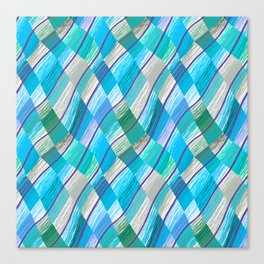 Seamless geometric background in turquoise tones argyle Canvas Print