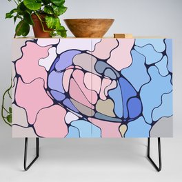 Pastel Abstract Mosaic Egg - Pink Blue. Julie Series Credenza