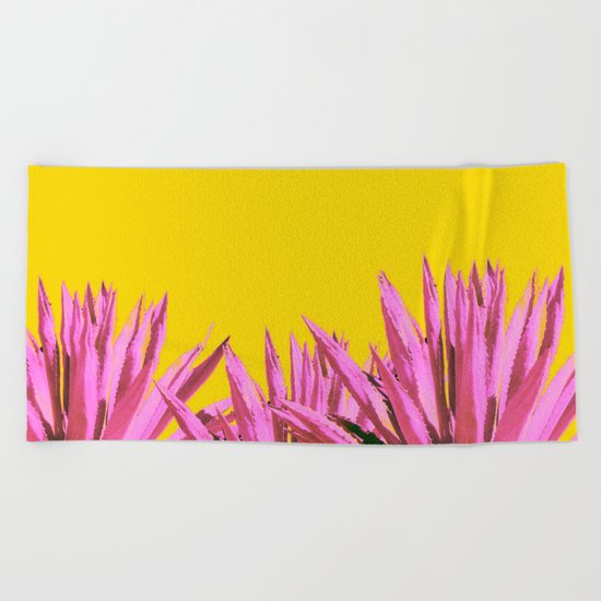 Pop art agave Beach Towel