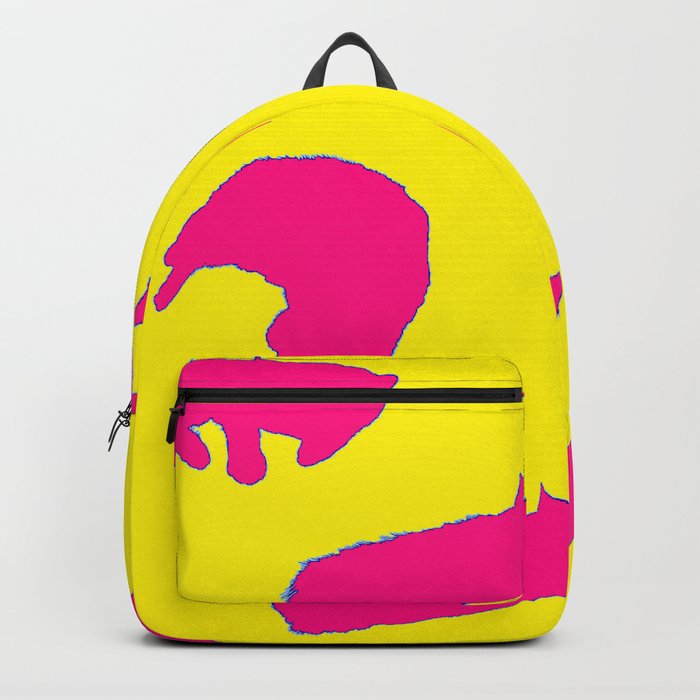 Sleeping cats pink on yellow Backpack
