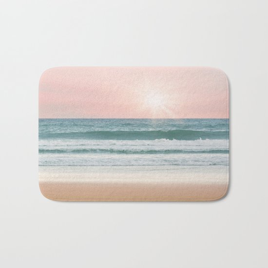 Pink pastel ocean #sunset Bath Mat