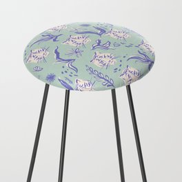 Green Abstract Tiger Pattern Counter Stool