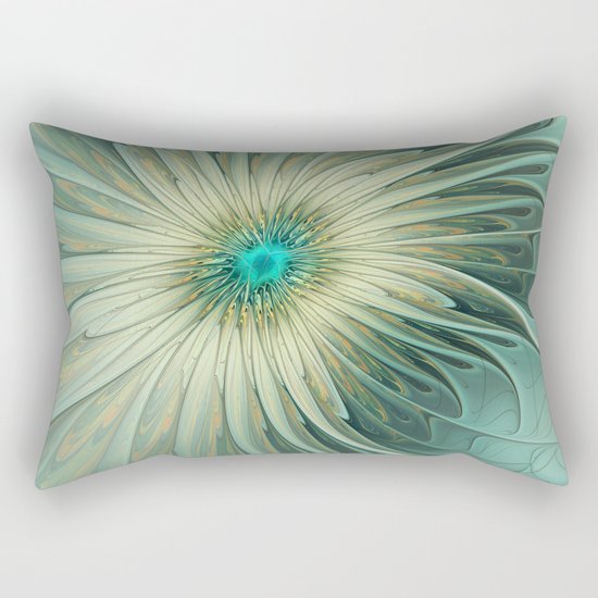 Emotions of a Flower, Abstract Fractal Art Rectangular Pillow
