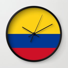 Colombian Flag - Flag of Colombia Wall Clock | Graphicdesign, Colombian, Digital, Travel, Pattern, Stripes, Colombia, Colombianflag, Yellow, Colombiaflag 