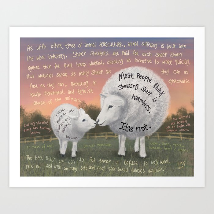 Sheep 2 Art Print | Painting, Digital, Pencil, Sheep, Animal-welfare, Wool, Lamb, Vegan