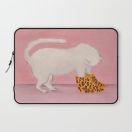 Cat in Cheetah Boots  Laptop Sleeve