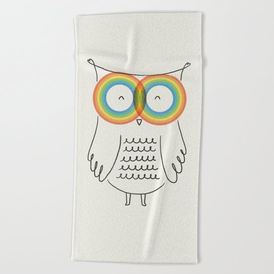 RainbOwl Beach Towel