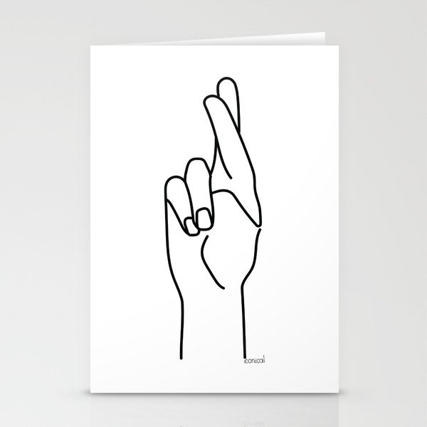 crossed fingers Stationery Cards