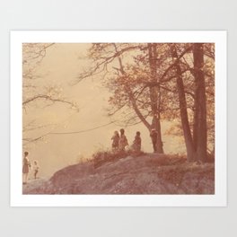 Hiking the Mountain at Sunset Art Print