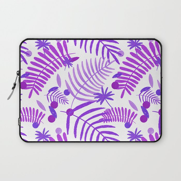 Purple tropical leaves pattern Laptop Sleeve