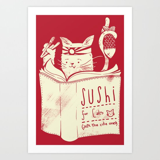 Sushi for Cats Art Print