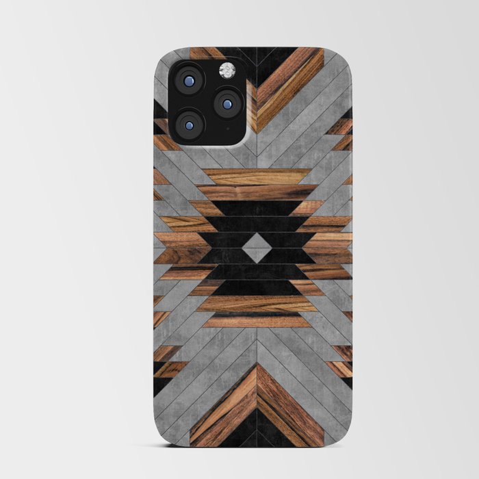Urban Tribal Pattern No.6 - Aztec - Concrete and Wood iPhone Card Case