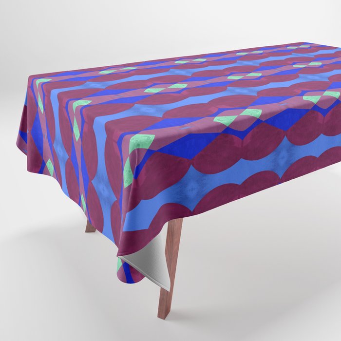 abstract pattern in purple with turquoise colors Tablecloth