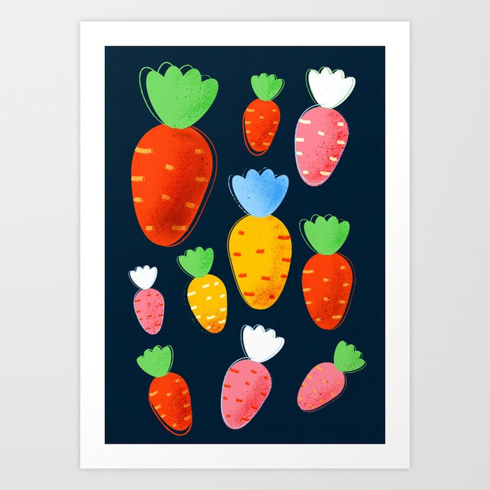 Carrots not only for bunnies - seamless pattern Art Print