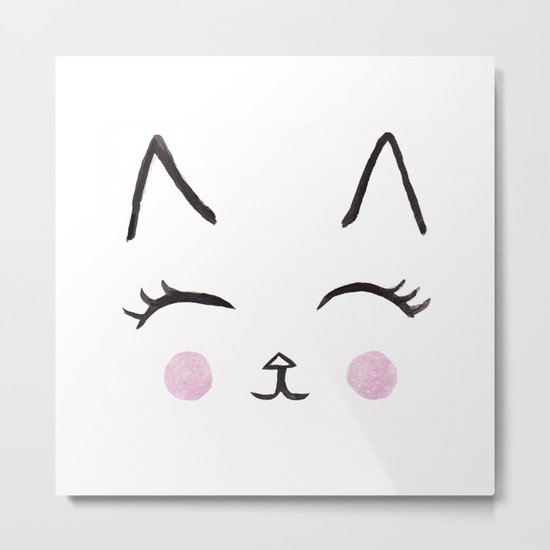 Cute Cat Face Metal Print